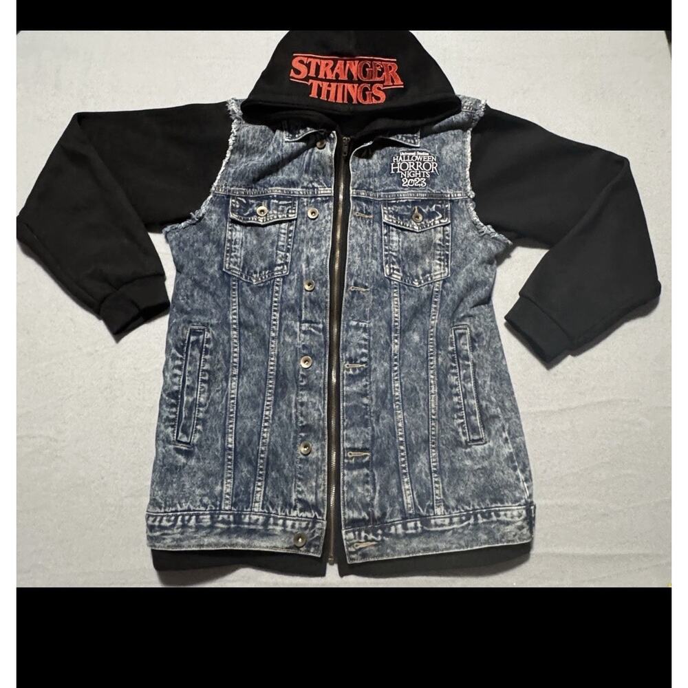 Universal Halloween Horror Nights 2023 Stranger Things Jean Hoodie Jacket Large